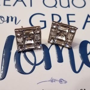 Banana Republic Silver Rhinestone Stud Earrings